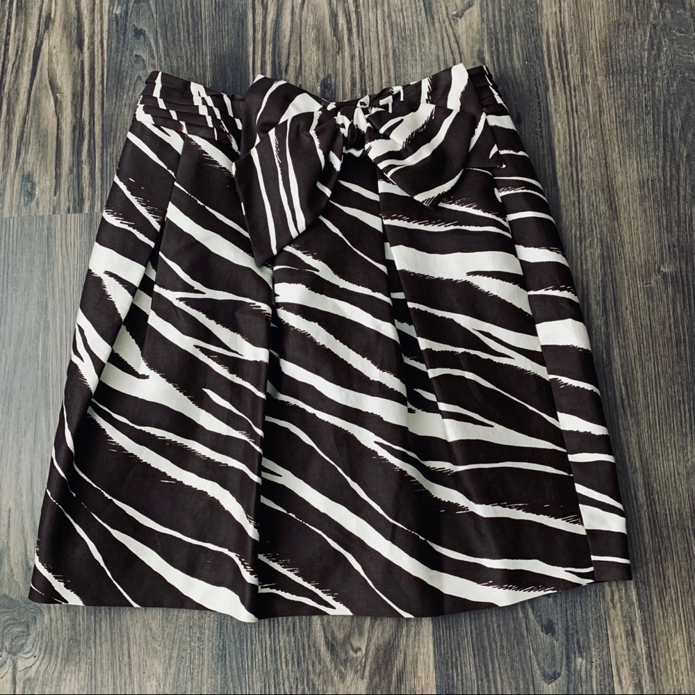 Kate Spade ♠️ Zebra Print Silk Blend Skirt